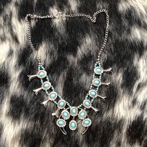Turquoise squash blossom necklace